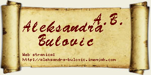 Aleksandra Bulović vizit kartica